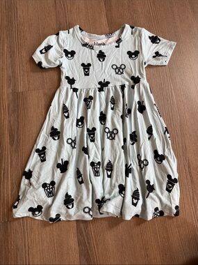 Blush Lotus mint green bamboo twirl dress in Disney park print - 2T